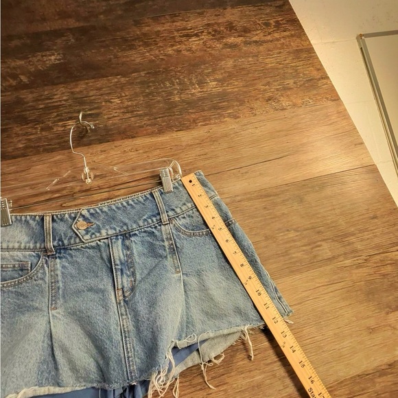 Garage Washed Blue Denim Skort Skirt - Picture 3 of 6